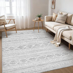 Nakagishi 7x9 Area Rug Living Room: Washable Boho Large Neutral Soft Farmhouse - Image 2