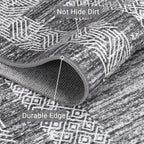 GarveeHome 2x6 Modern Bordered Runner Rug Soft Non Slip Washable Floor Carpet - Image 4