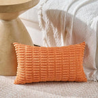 Fancy Homi Set of 4 Burnt Orange Fall Lumbar Rectangle Decorative Throw Pillow - Image 2