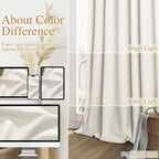 Guken Cream 100% Blackout Linen Curtains 38 Inch Wide by 80 Inch - Image 7