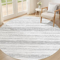 Nakagishi Round Rug Boho Area Rugs: 5x5 Washable Large Circle Neutral Soft by NakagishiAreaRug