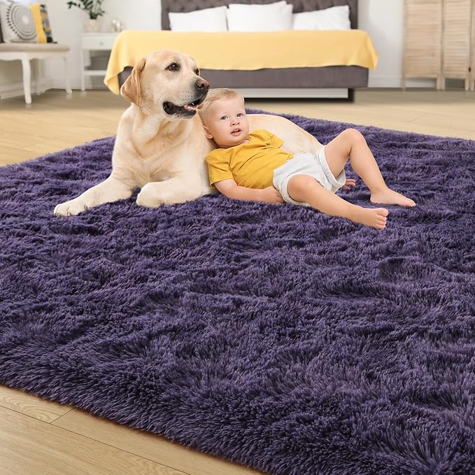 Tepook Fluffy Large Rugs for Living Room, Shag Area Rug 6x9 Soft Carpet for - Image 4