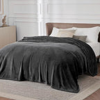 Bedsure GentleSoft Fleece Blanket California King Size Charcoal - Image 2