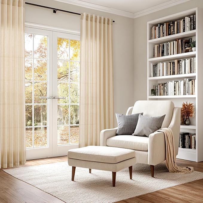 Tan Linen Curtains 96 Inches Long - Image 6