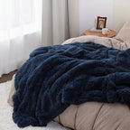 Bedsure GentleSoft Fluffy Navy Blue King Size Blanket - Image 4