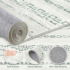Nakagishi Green Rug Living Room Rugs: 7x9 Washable Boho Large Neutral Soft - Image 4