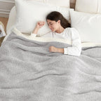 Snuggle Sac Oversized Grey Throw Blankets Twin Size, Super Soft Warm Blankets - Image 2