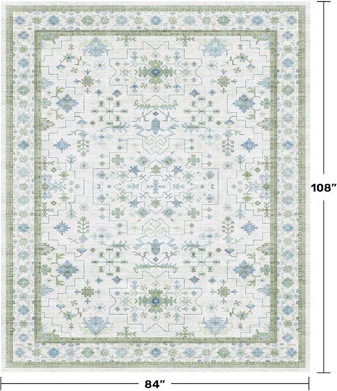 Hazo Haus Cream Oushak 7x9 Bedroom Rug - Image 2