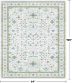 Hazo Haus Cream Oushak 7x9 Bedroom Rug - Image 2