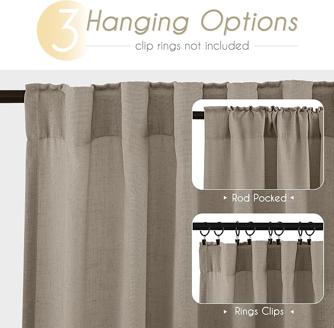 Taupe Linen Curtains 84 inches Long - Image 6