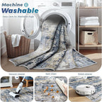 Area Rugs 6x9 for Living Room: Washable Rug Modern Abstract Neutral Soft - Image 3