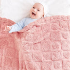 Yurhap Fleece Baby Blanket Heart Checkered Blanket, Ultra Soft Cozy Baby - Image 3