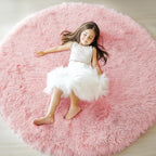 ONASAR Light Pink Round Area Rugs 5ft - Image 3
