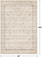 Farmhouse Rugs for Living Room 7x10, Low Pile Soft Retor Foldable Area Rug for - Image 2