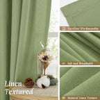 LAMIT Bedroom Linen Curtains 48 Inch Length 2 Panels, Soft Faux Linen Light - Image 7