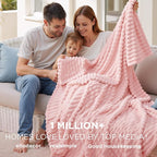 Bedsure GentleSoft Coral Pink Fleece Queen Blanket - Image 2