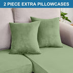 Couch Cover 8-Piece Elastic Velvet Couch Cushion Covers & Chaise Slipcovers - Image 8