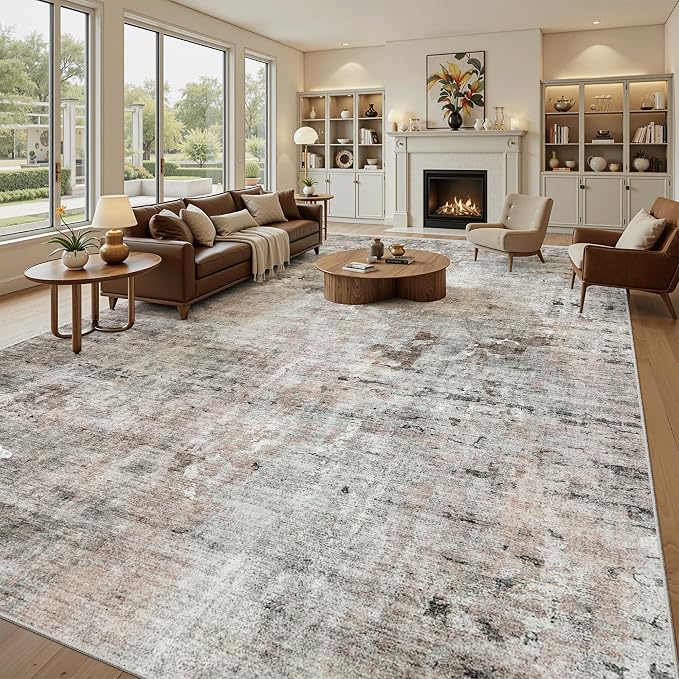 10x14 Area Rugs for Living Room, Non Slip Machine Washable Vintage Rugs - Image 2