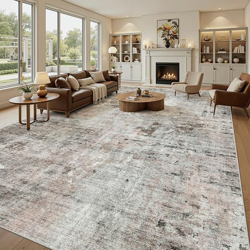 10x14 Area Rugs for Living Room, Non Slip Machine Washable Vintage Rugs - Image 2