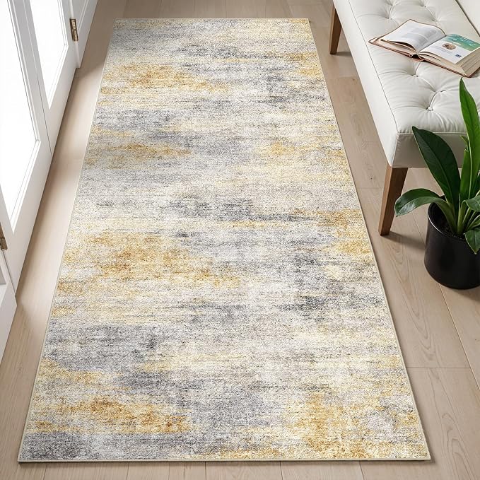 2x5 Washable Kitchen Runner Rug: Modern Abstract Runners - Image 2