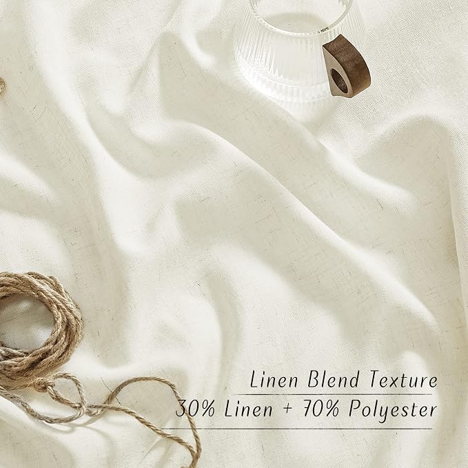 NICETOWN Linen Off White Window Curtains 84 inches Long, Grommet Thick Linen - Image 4