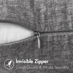 MIULEE Pack of 2 Couch Throw Pillow Covers 18x18 Inch Soft Dark Gray Chenille - Image 3