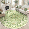 Area Rugs 8ft Washable Non-Slip, Floral Vintage Distress Print Pattern by RELEANY