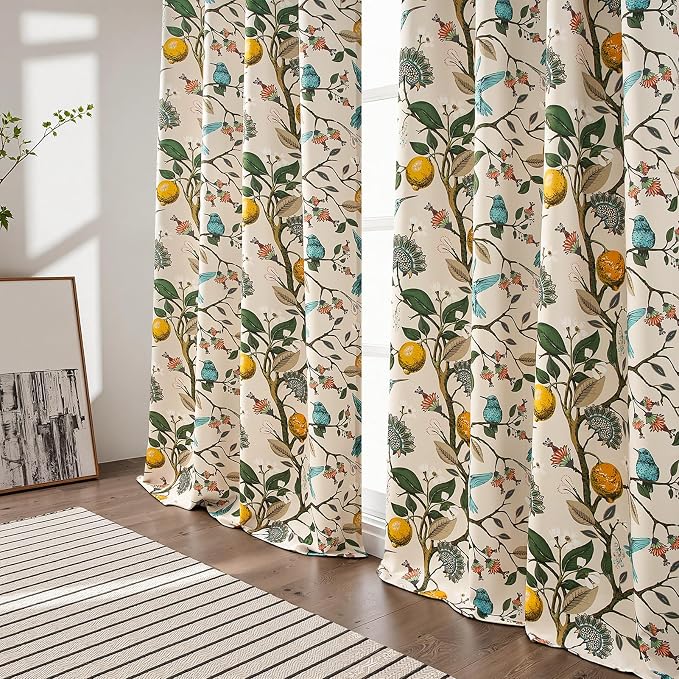 Topfinel Vintage Floral Curtains 72 Inches Long Boho French Country Grommet - Image 5