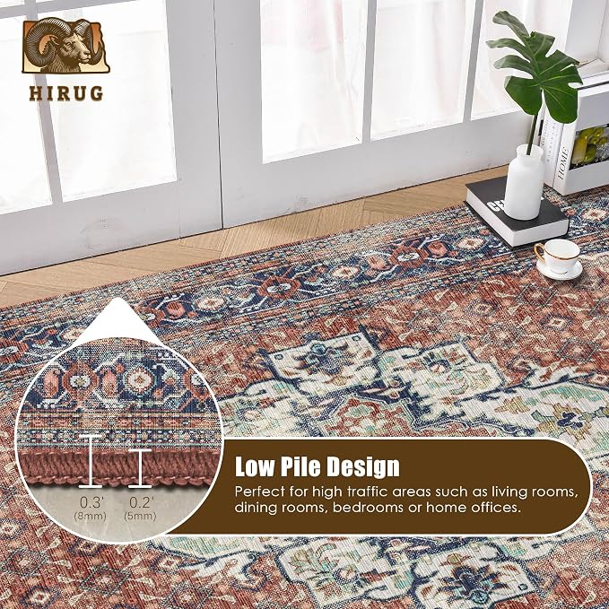 Washable Area Rug 9' x 12' Vintage Traditional Persian Mat - Image 5