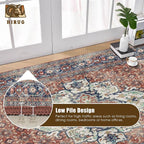 Washable Area Rug 8' x 10' Vintage Traditional Persian Mat - Image 5