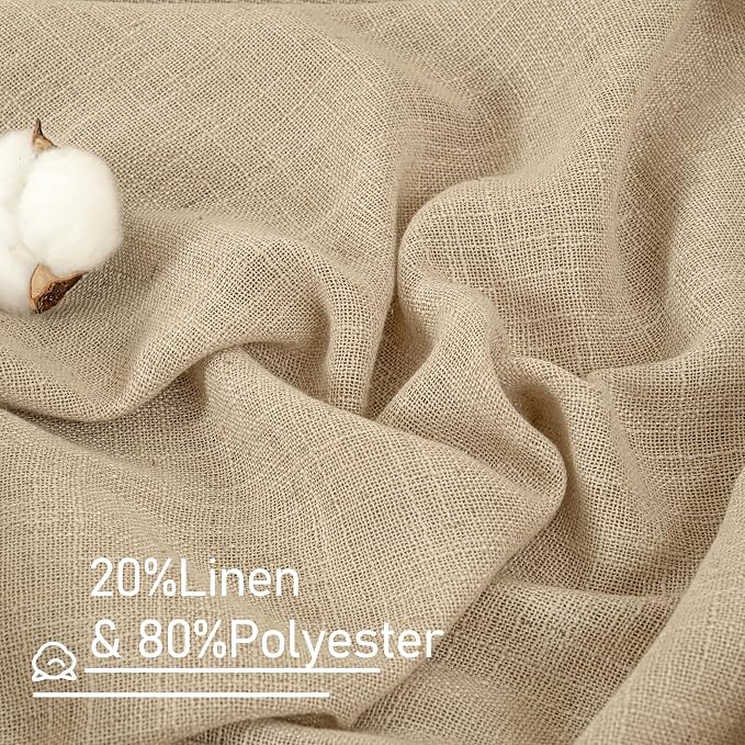 LAMIT 78 Inch Length Brown Linen Curtains - Image 2
