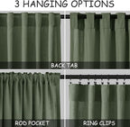 Nanspring Olive Green Linen Sheer Curtains - Image 3
