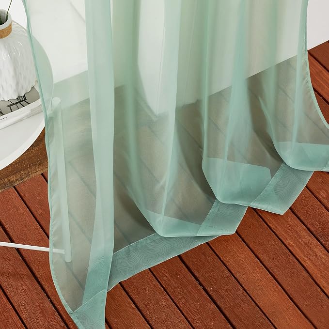 NICETOWN Sage Green Sheer Curtains 72 inches Long, Grommet Light Filtering - Image 7