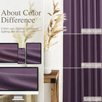 Plum Linen Curtains 102 Inches Long Rod Pocket Back Tab Drapes 2 Panels Set - Image 3