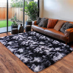 Black and White Rug for Bedroom, 5x7 Area Rug for Kids Room, Bedside Indoor - Image 2