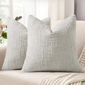 decorUhome Light Grey Chenille Throw Pillow Covers 20x20 Set of 2 Textured Soft by decorUhome