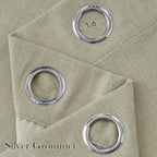 NICETOWN Faux Linen Beige Blackout Curtains 84 inches Long - Image 2