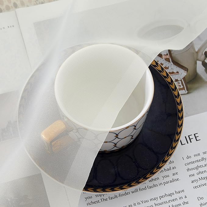 Simplebrand Ivory Sheer Curtains, 2 Panels Set - Image 2