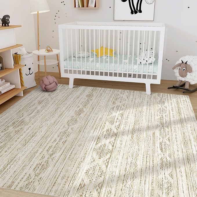 Nakagishi 5x7 Area Rugs Living Room: Washable Boho Large Neutral Modern Soft - Image 7