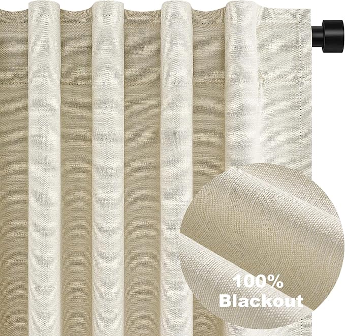 Cream Extra Long 120 Inch Blackout Curtains - Image 8