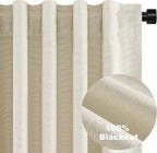 Cream Extra Long 132 Inch 100% Blackout Curtains - Image 8
