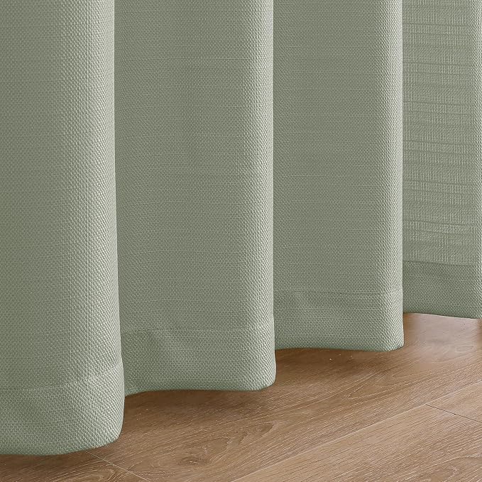 Chyhomenyc Light Green Valance for Windows, Light Filtering Faux Linen Textured - Image 9