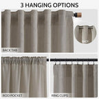 Nanspring Grey Beige Curtains 90 Inches Long - Image 2