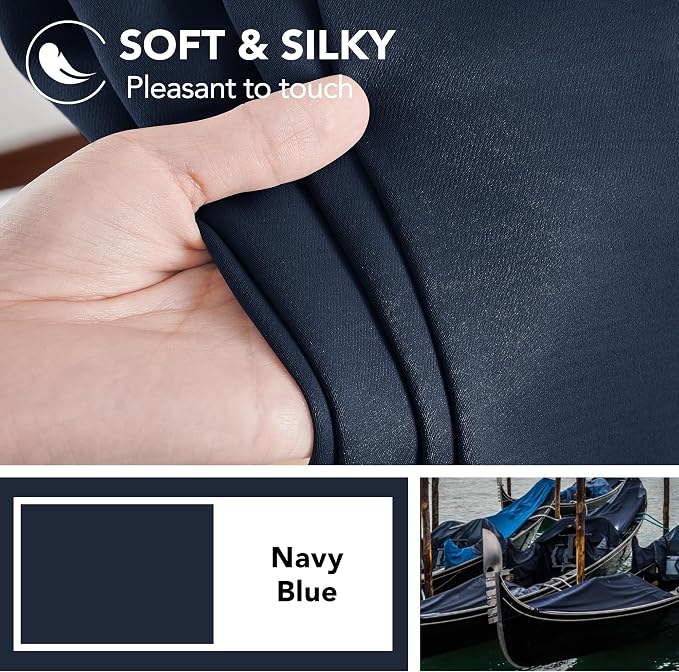 Deconovo Blackout Curtains, Thermal Insulated, W42 x L72 2 Panels, Back Tab - Image 7