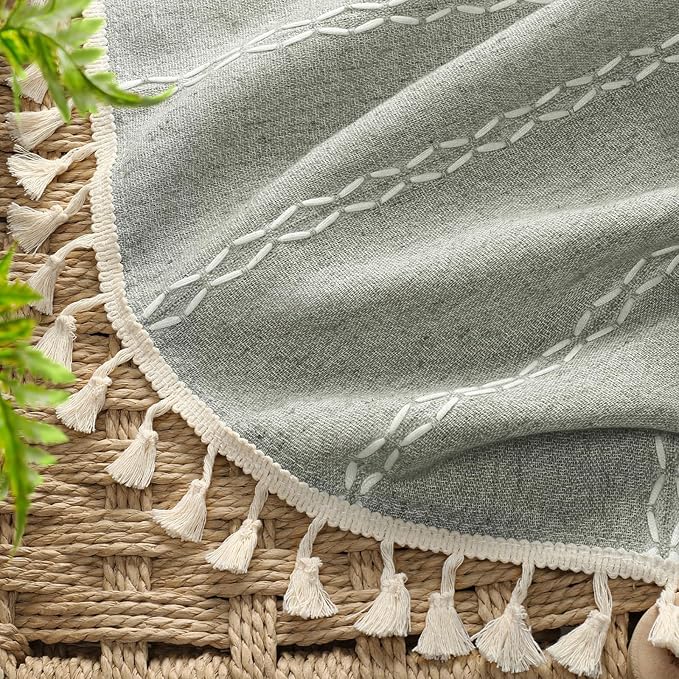 Sage Green Boho Blackout Curtains 2 Panels 84 Inch - Image 3