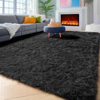 ONASAR Black 8x10 Area Rugs for Living Room, Large Fluffy Shag Bedroom Rug - Image 9