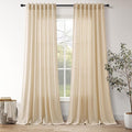 Tan Linen Curtains 96 Inches Long by Nanspring