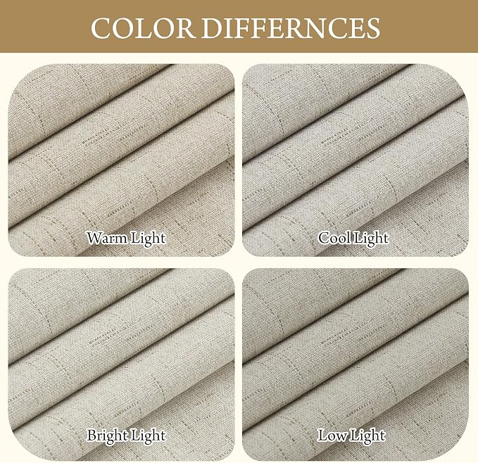 RYB HOME Beige Blackout Curtains 90 inches Long 2 Panels Set, Thermal Insulated - Image 5