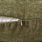 MIULEE Pack of 2 Couch Throw Pillow Covers 18x18 Inch Soft Olive Green Chenille - Image 3