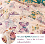 MSGKV Boho Throw Blanket for Couch Cotton Butterfly Blanket 50"x60" Sofa Chair - Image 4